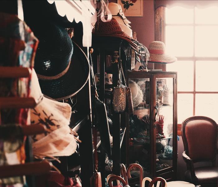 inside of an extremely cluttered home