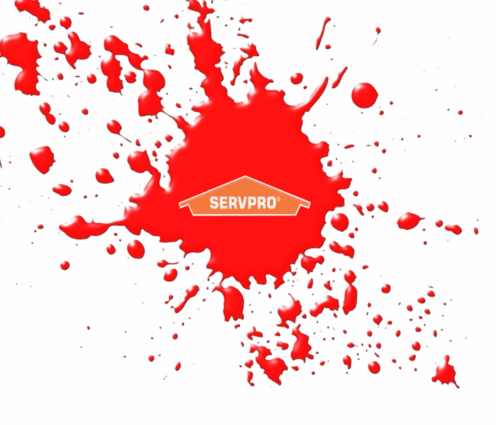 blood splatter with SERVPRO logo