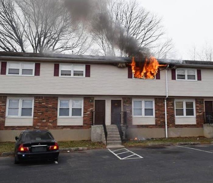 Fire in an apartment unit