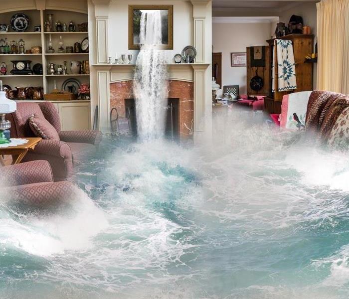 Water flooding living room