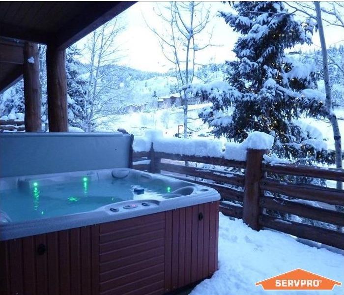 hot tub outside in winter